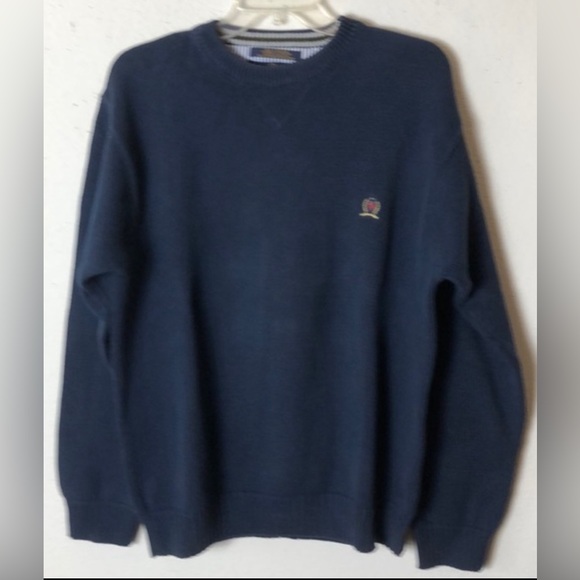 90's Tommy Hilfiger Vintage Dark Navy Y2k Sweater L - Picture 1 of 5